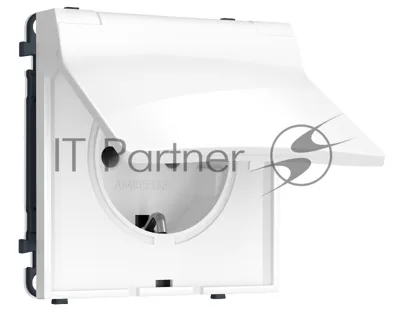 MS108010 Комплект механизма электрической розетки SIGMA Белый глянец 50Hz 2P+E с/з с/ш и крышкой IP44 16A-250V QUANT PRO (SP1080, PR141)