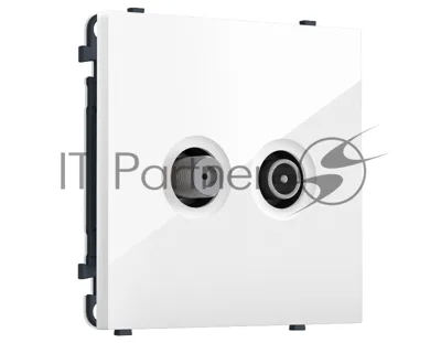 MS113310 Комплект механизма розетки TV оконечной + SAT SIGMA Белый глянец 5-862MHz 3.5dB/950-2150MHz 3.8dB QUANT PRO (SP1133, PR217)