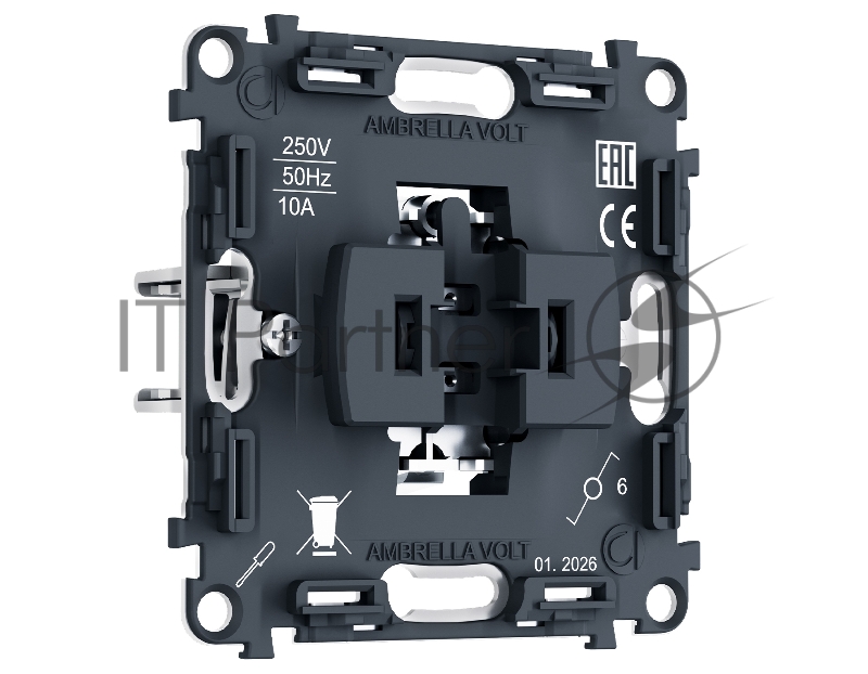 Механизм 1-клавишного проходного выключателя 10A-250V QUANT PRO PR105