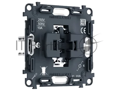 Механизм 1-клавишного проходного выключателя 10A-250V QUANT PRO PR105