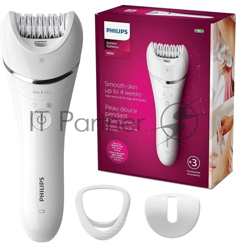 Эпилятор Philips Series 8000 BRE700/01 Цвет: белый (требуется адаптер)
