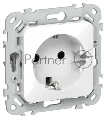 IEK FLITE Белый Розетка с заземлением с защитными шторками 16А