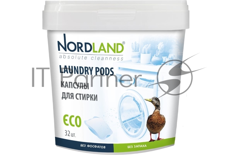 Средство для стирки бесфосфатное. Nordland Капсулы для стирки, 32 шт