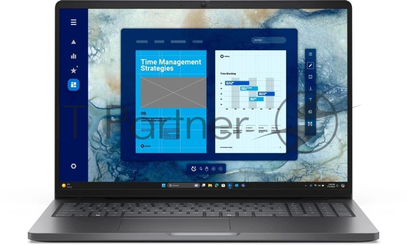 Ноутбук Dell Pro 16/16"/IPS/Intel Core Ultra 7 255U/16Gb/512Gb SSD/Intel Graphics/Linux/серый/1.92kg