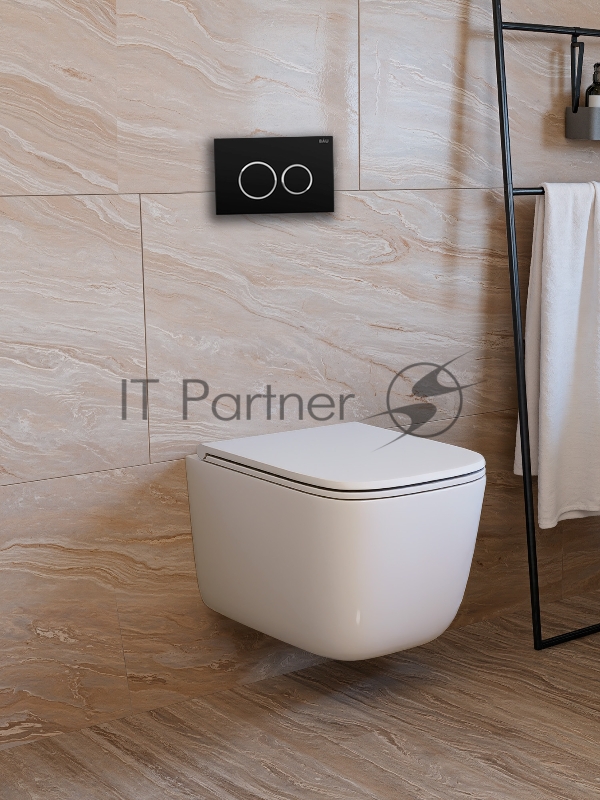 Инсталляция с унитазом комплект BAU PRO 6 в 1: унитаз подвесной безободковый торнадо Bau Dream 51х35, быстросъемное сиденье микролифт, кнопка смыва BAU Dream, черный матовый
