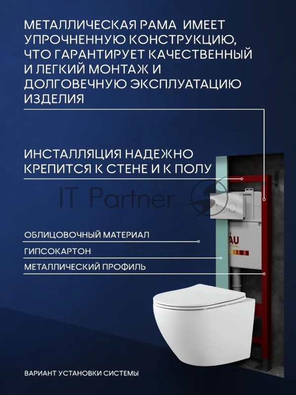 Комплект BAU 6 в 1: инсталляция BAU PRO, унитаз подвесной безободковый Bau Dream 53, сиденье дюропласт микролифт, клавиша, хром