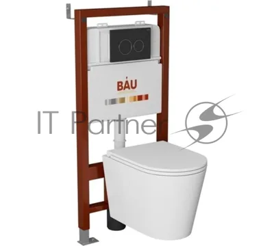 Комплект BAU 6 в 1: инсталляция BAU PRO, унитаз подвесной торнадо Bau Nimb Hurricane-3, сиденье дюропласт микролифт, клавиша BAU Dream, черный матовый