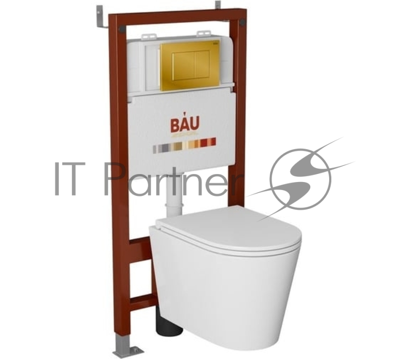Комплект BAU 6 в 1: инсталляция BAU PRO, унитаз подвесной торнадо Bau Nimb Hurricane-3, сиденье дюропласт микролифт, кнопка смыва BAU Soul, черная матовая