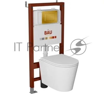 Комплект BAU 6 в 1: инсталляция BAU PRO, унитаз подвесной торнадо Bau Nimb Hurricane-3, сиденье дюропласт микролифт, кнопка смыва BAU Soul, черная матовая