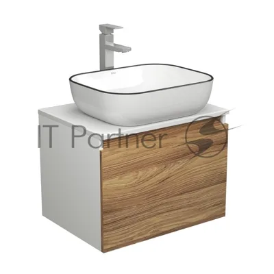 Комплект для ванной, 3 предмета (тумба Bau Dream Blackwood 60 + раковина BAU Stil Black Rand 50х40, белая, смеситель высокий Hotel Still)
