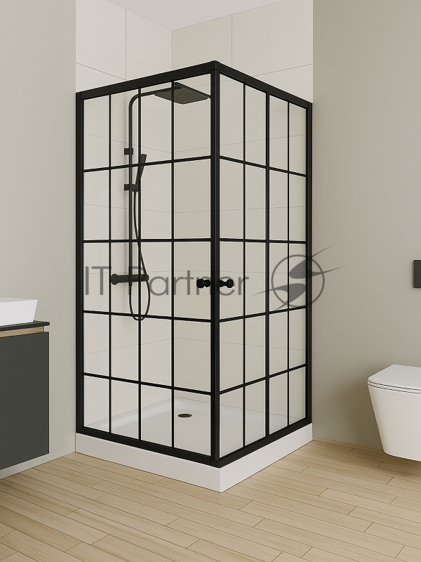 Душевой уголок квадратный BAU Stil square 80х80х195, с поддоном 12,5 см, закаленное стекло толщиной