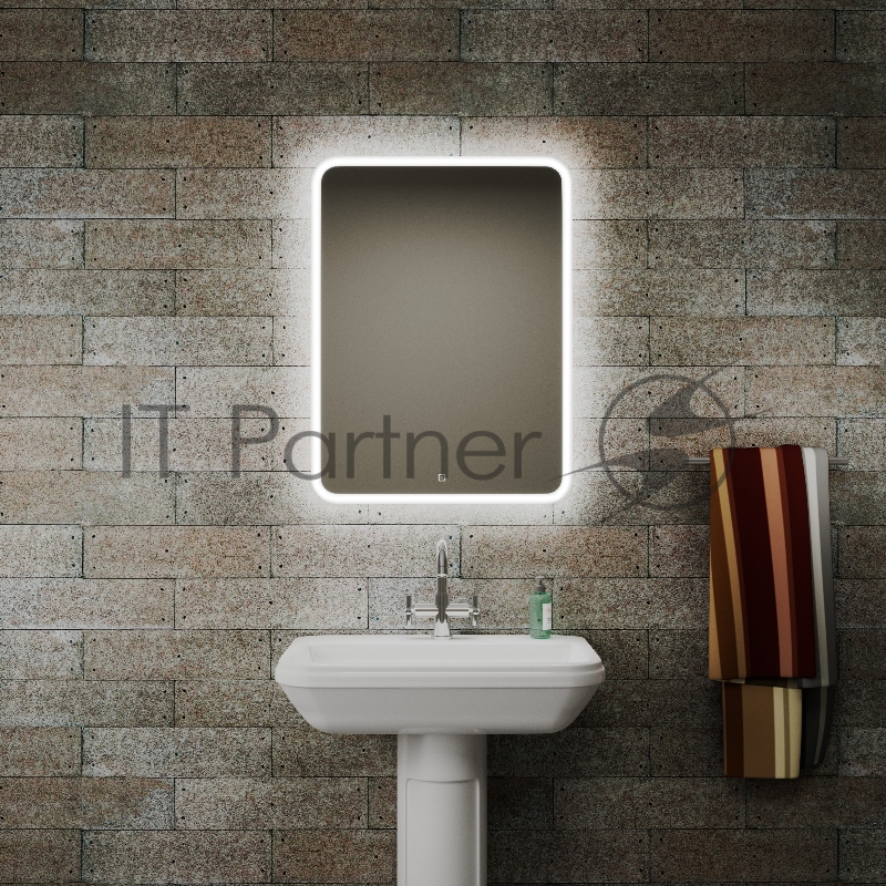 Зеркало Bau Stil 60х80, сенсорная LED подсветка, пластиковый защитный корпус