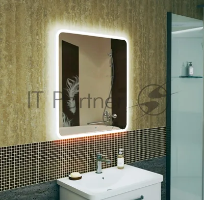 Зеркало Bau Stil 70х80, сенсорная LED подсветка, пластиковый защитный корпус