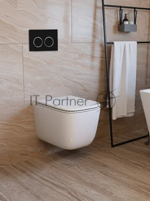 Инсталляция с унитазом комплект BAU IDEAL 6 в 1: унитаз подвесной безободковый торнадо Bau Dream 51х35, быстросъемное сиденье микролифт, кнопка смыва BAU Round, черная матовая