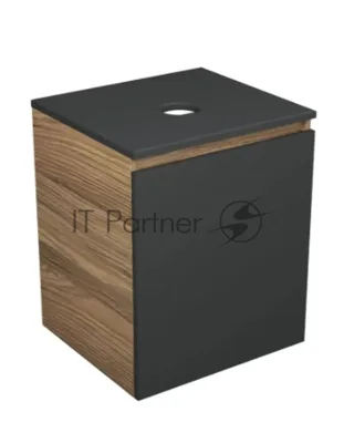 Тумба Bau Dream Blackwood 50 графит, раковина BAU Nimb 51х41 белая, смеситель Hotel Dream Black, нерж. сталь, черный