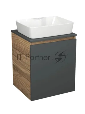 Тумба Bau Dream Blackwood 50 графит, раковина BAU Nimb 51х41 белая, смеситель Hotel Dream Black, нерж. сталь, черный, выпуск клик клак черный