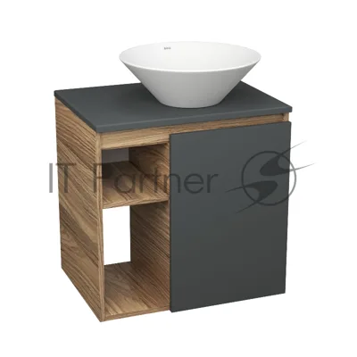 Тумба Bau Dream Blackwood 60 правая, графит, раковина BAU Dream D43