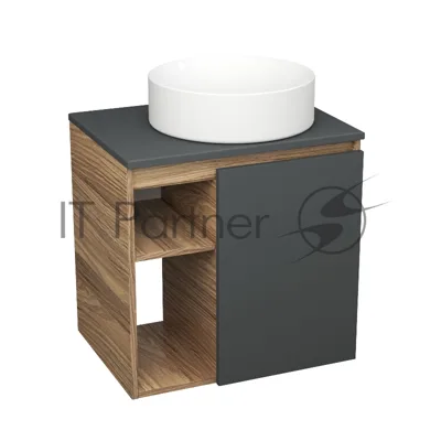 Тумба Bau Dream Blackwood 60 правая, графит, раковина BAU Dream круглая D41