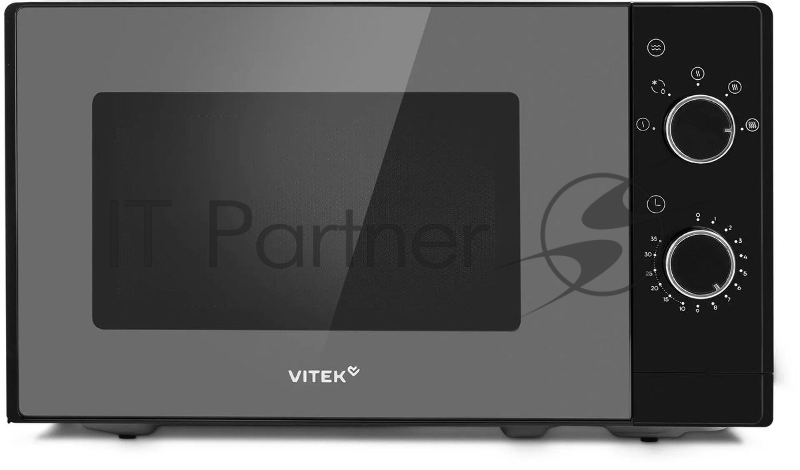 Микроволновая печь Vitek VT-MW2020 черный/хром, 20 л, 700 Вт, переключатели — поворотный механизм