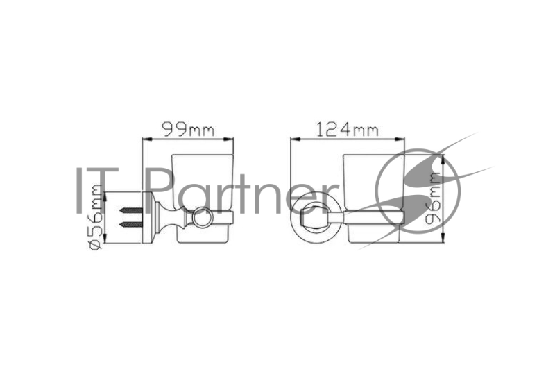 Настенный стеклянный стакан Potato P2606