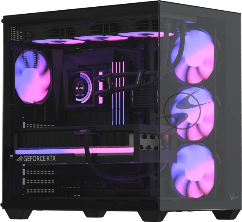 Корпус Formula Crystal Z2 Plus AR V2 Black, Midi-Tower, чёрный, 4 x 120 мм