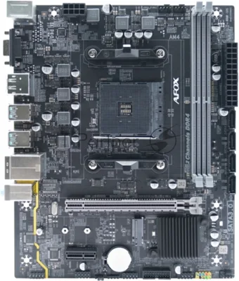 Материнская плата AFOX B550-MA-V4, AM4, AMD B550, 2xDDR4, 4xSATA, 1xM.2, 1xPCIe 3.0 x16, 1xPCIe 3.0 x1, D-Sub, DisplayPort, HDMI, 1x 1Gb LAN, 6xUSB, 5.1, microATX