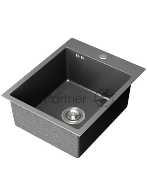Мойка кухонная из нержавеющей стали BAUEDGE SOUL КТ4050В NANO BLACK, сифон EASY CLEAN в комплекте.