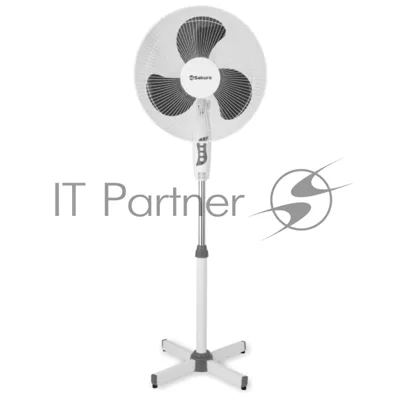 Вентилятор Sakura SA-10G белый/серый, настольный, 10 Вт, 1 скорость, 25 см