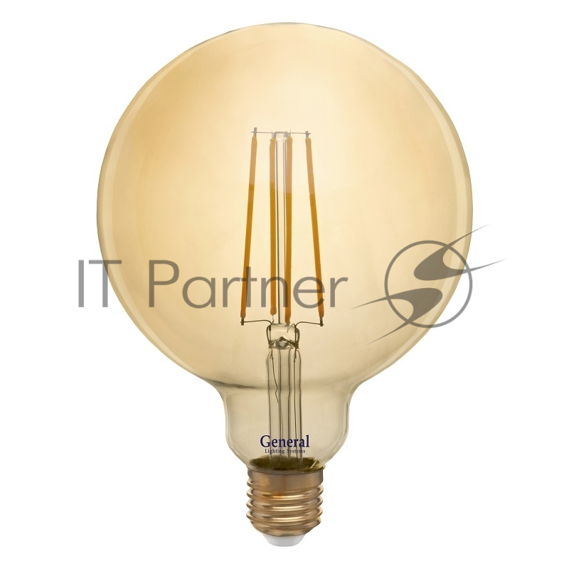 Филаментная светодиодная лампа General GLDEN-G125S-10-230-E27-2700 1/5/20 Золотая