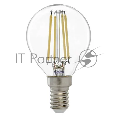 Филаментная светодиодная лампа General GLDEN-G45S-7-230-E14-4500 1/10/100