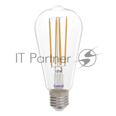 Филаментная светодиодная лампа General GLDEN-ST64S-10-230-E27-2700 1/5/20