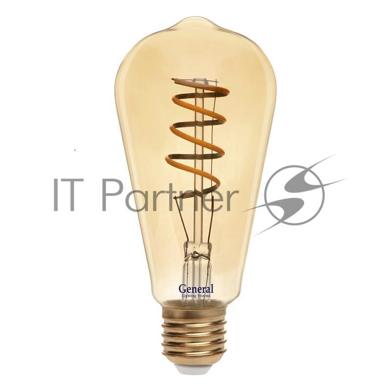 Филаментная светодиодная лампа General GLDEN-ST64SS-7-230-E27-2700 1/5/20 Золотая