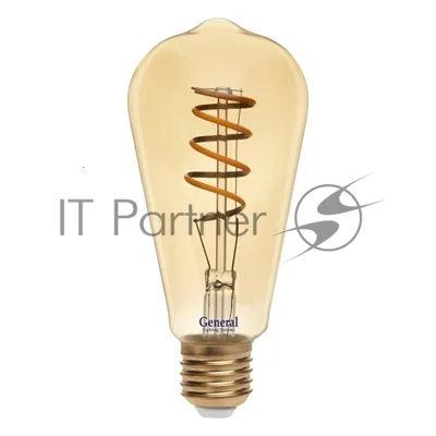 Филаментная светодиодная лампа General GLDEN-ST64SS-7-230-E27-2700 1/5/20 Золотая