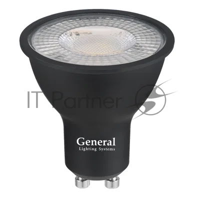 Лампа Светодиодная General GLDEN-MR16-DIF-15-230-GU10-6500 Диффузор 30 градусов Черный корпус 1/10/100