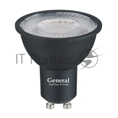Лампа Светодиодная General GLDEN-MR16-DIF-10-230-GU10-6500 Диффузор 60 градусов Черный корпус 1/10/100