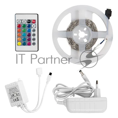 Лента светодиодная GLS-5050-30-7.2-12-IP20-PRO-RGB-3-KIT готовый комплект 3м с адаптером и IR контроллером