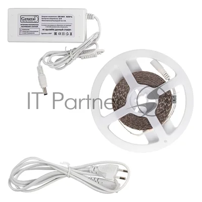 Лента светодиодная GLS-2835-120-9.6-12-IP20-PRO-6-5-KIT готовый комплект 5м с адаптером