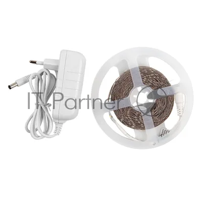 Лента светодиодная GLS-2835-60-4.8-12-IP20-PRO-6-5-KIT готовый комплект 5м с адаптером