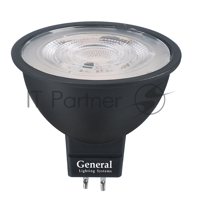 Лампа Светодиодная General GLDEN-MR16-8-230-GU5.3-3000 Диффузор 60 градусов Черный корпус 1/10/100