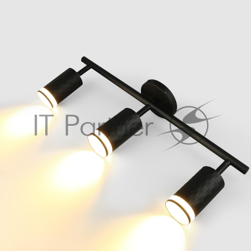 Спот на основании GWL-3GU10-M-IP20 Тройной Черный С боковым рассеивателем Кирпич