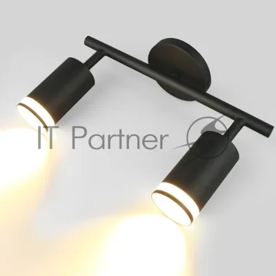 Спот на основании GWL-2GU10-M-IP20 Двойной Черный С боковым рассеивателем Башня