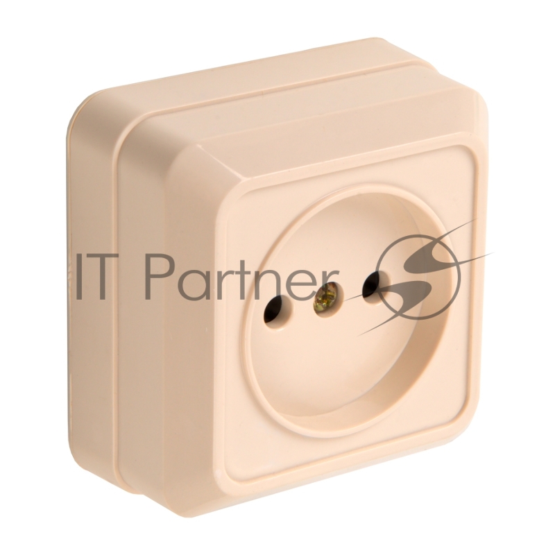 Розетка 2П открытой установки IP20 10А 250В (керамика) слоновая кость  Альфа General