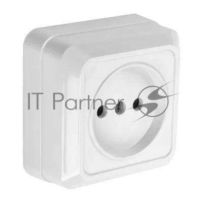 Розетка 2П открытой установки IP20 10А 250В (керамика) белая  Альфа General