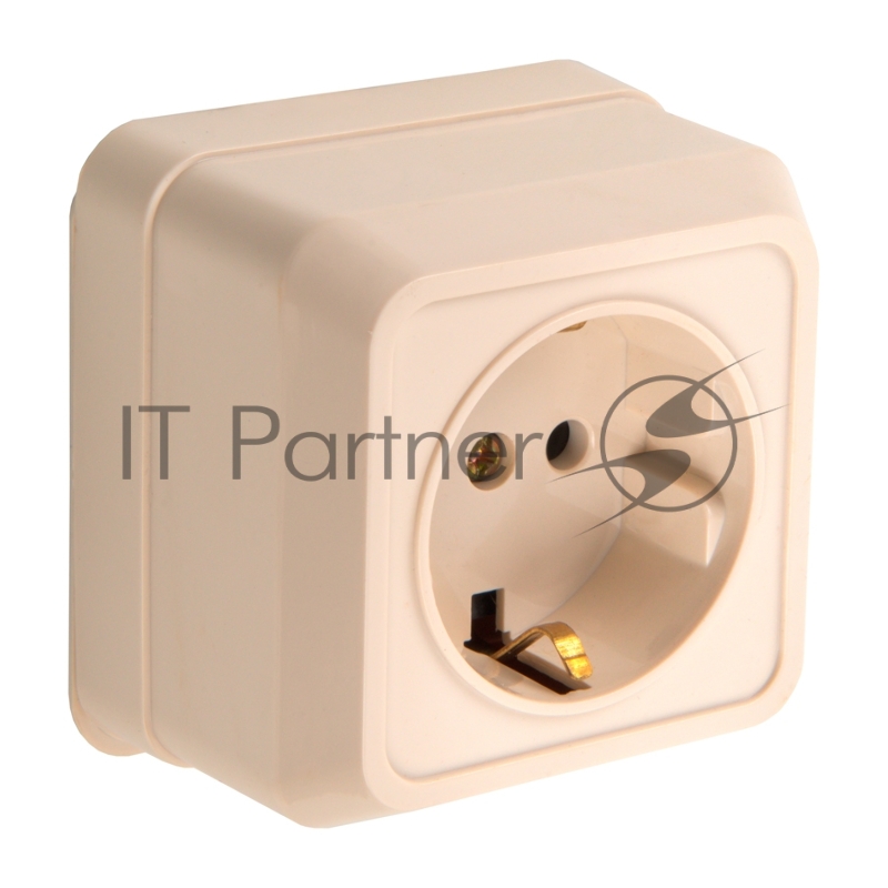 Розетка 2П+3 открытой установки IP20 16А 250В (керамика) слоновая кость Альфа General