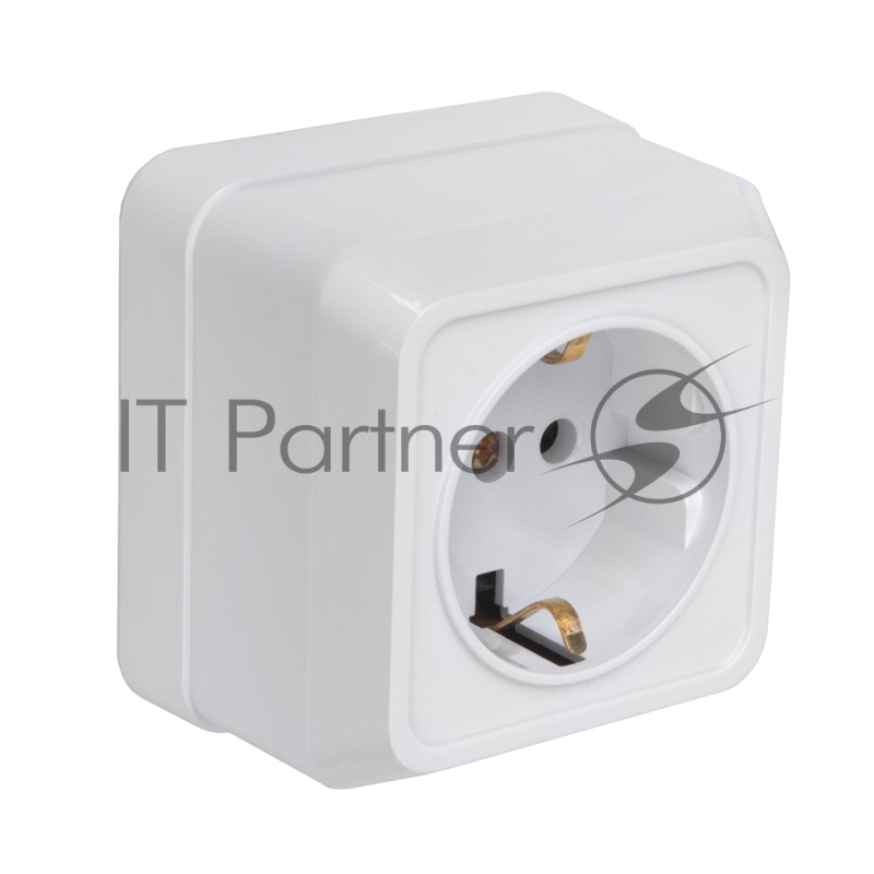 Розетка 2П+3 открытой установки IP20 16А 250В (керамика) белая Альфа General