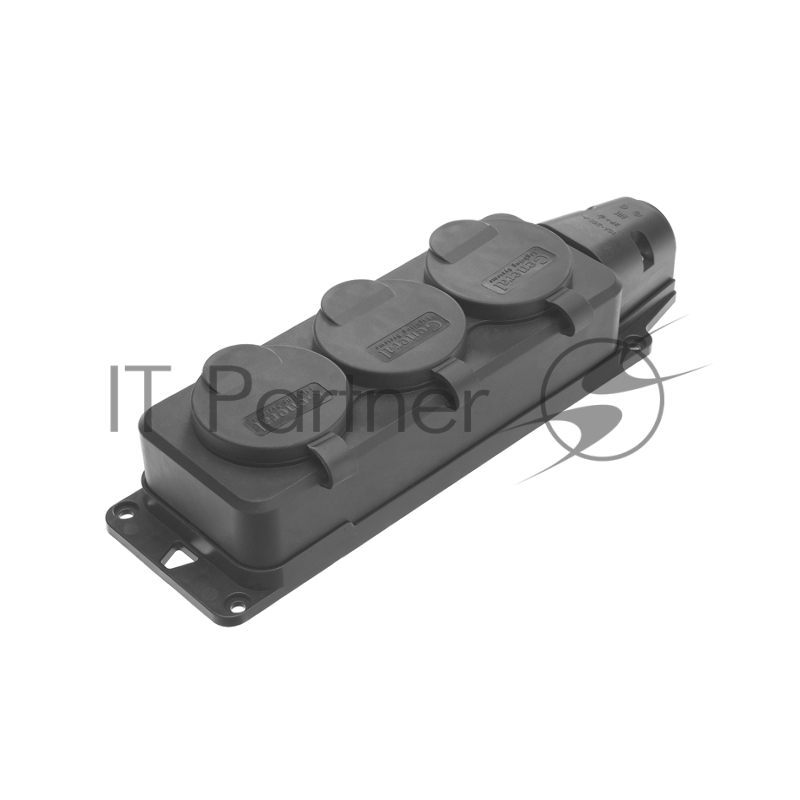 Розеточная колодка General GSB-16-3-G-IP44, 16А, 3 места, с заземлением, без выключателя, IP44