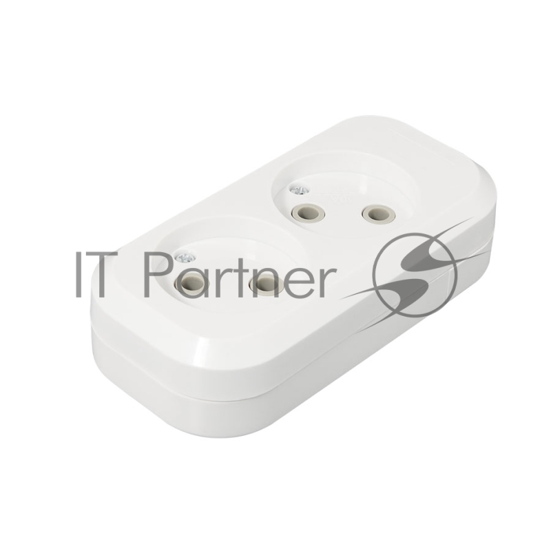 Розеточная колодка GSB-10-2-IP20 Classic, 10А, 2 места, без заземления, без выключателя, IP20 General