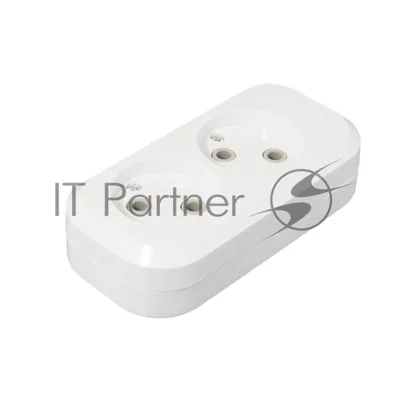 Розеточная колодка GSB-10-2-IP20 Classic, 10А, 2 места, без заземления, без выключателя, IP20 General
