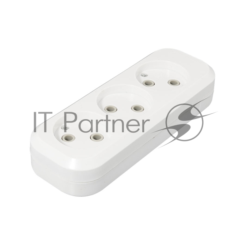 Розеточная колодка GSB-10-3-IP20 Classic, 10А, 3 места, без заземления, без выключателя, IP20 General