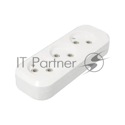 Розеточная колодка GSB-10-3-IP20 Classic, 10А, 3 места, без заземления, без выключателя, IP20 General